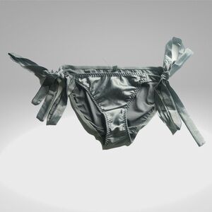 NTW Skims woven silver chrome brief panty.
